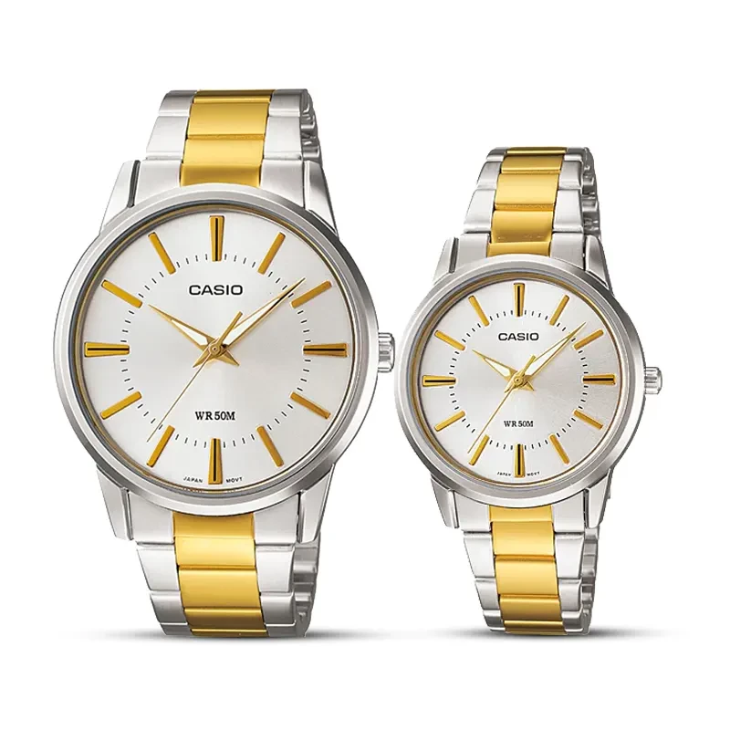 Casio Enticer Two-tone Couple Watch | MTP-1303SG-7AV | LTP-1303SG-7AV